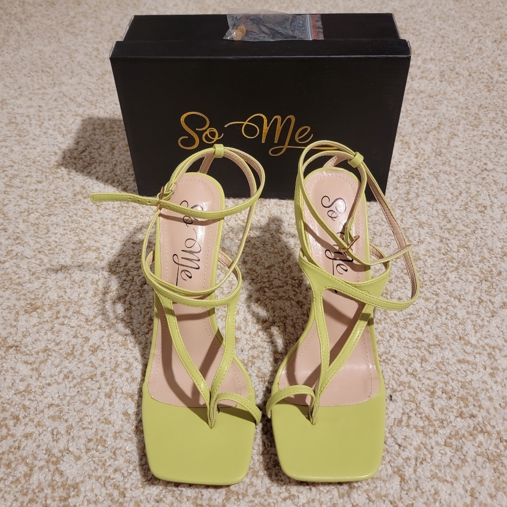 Lime strappy stilettos